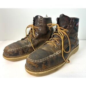 Danner Bull Run Moc 6 Brown Work Boots Men's Size 13 D Leather USA Made Steel